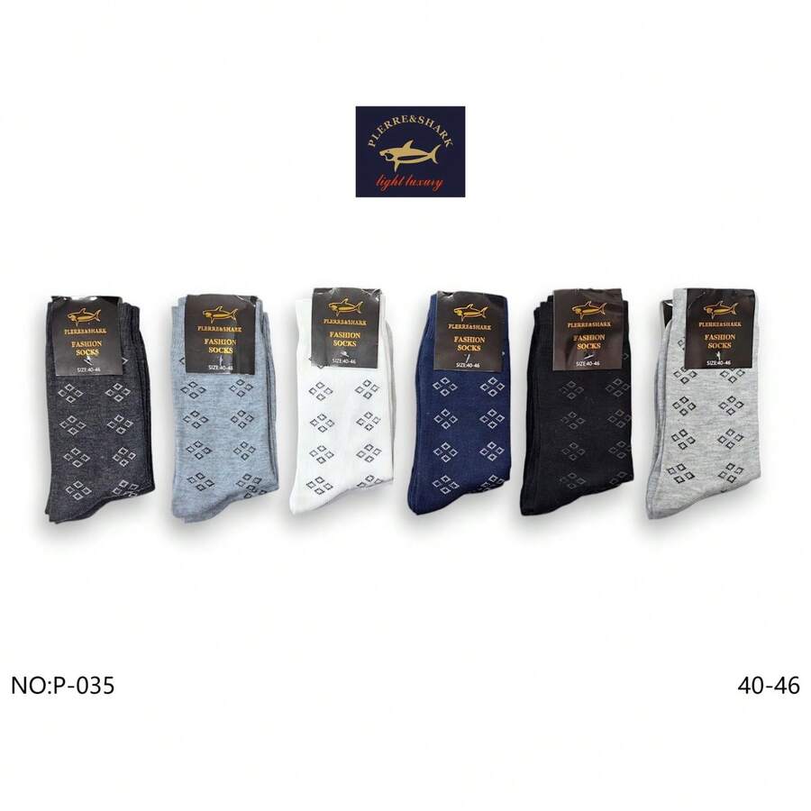 PLERRE&SHARK Este paquete de calcetines para hombre incluye 12 pares unitalla, ideales para tallas de pie entre 40 y 46. Cada par presenta diferentes diseños y colores, perfectos para quienes buscan variedad y comodidad en el uso diario. Su corte bajo los hace ideales para calzado deportivo o casual, brindando un ajuste cómodo y práctico para cualquier ocasión - Multicolor - Ver 1