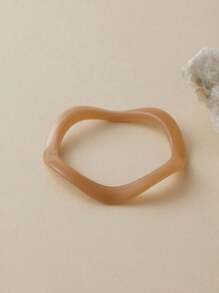 1pc Elegant Wavy Resin Wide Bangle Bracelet, Versatile Beach Vacation Style