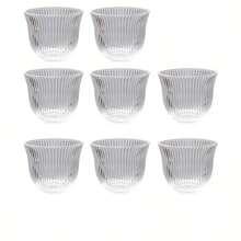 Bộ 6/8/12 chiếc cốc thủy tinh tròn đựng trà - Có thể tái sử dụng, không chì, có thể tái sử dụng, họa tiết sọc, đa năng, có thể giặt bằng máy - Bộ đồ uống thanh lịch thích hợp sử dụng tại nhà - Nhiều màu - Xem 15