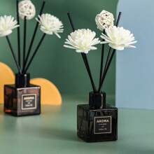 1pc 50ml Plant Flower Fragrance Series Small Square Bottle Fireless Aromatherapy Essential Oil Bedroom Living Room Fragrance Incense Ornaments Home Air Freshener