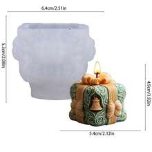 1 件圣诞苹果雪人蜡烛模具松果，礼盒 DIY 手工皂石膏树脂适用于圣诞派对装饰和创意礼物 - 白色 - 查看 7