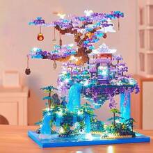 1460pcs Sakura Building Micro Bricks Set, Chinese Style, Ideal Gift For Halloween, Thanksgiving, Christmas