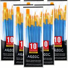 60 Pcs Acrylic Paint Brush Set, Oil & Watercolor - Professional Artist Brushes With Wooden Handle Nylon Hair Brushes - Bulk Art Supplies Adults, & Beginners - 粉色 - 查看 8