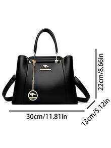 Túi xách nữ cao cấp, túi đeo chéo vai 3 lớp bằng da mềm thiết kế sang trọng, túi mua sắm cỡ lớn dành cho nữ. - màu đen - Xem 7