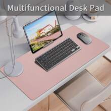 Super Large Mouse Pad, Writing Pad Office Desk Pad, Desk Mat, Waterproof PU Leather + Non-Slip Velvet Surface 35.4" X 16.9" (Pink), Multiple Size Options, Gaming Desk Pad, Desk Protector, Various Colors, Office, Student, Princess Style Pink, Pink, Sky Blue, Study Desk, Long Desk Pad, Home Decor Pad, Scratch Resistant Anti-Glare Leather Coffee Table Mat, Laptop Protective Pad, Waterproof Reusable And Easy-To-Clean, Office Supplies, Study Home Goods,School Supplies,Back To School Gaming Mouse Pad Desk Accessories Office Desk Accessories Mousepad Mouse Pad For Desk - Multicolor - View 4