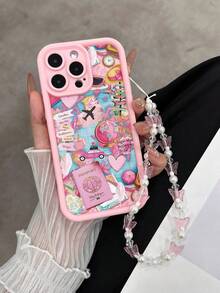 平面彩绘凹槽粉色带蝴蝶链防震厚实简约时尚外壳适用于 16/ 15、彩绘 15 Pro Max、苹果 P13 手机壳 P14 女款 P11 软壳 P12、防震 XS.XR/16 ProMax/13 手机壳/保护套/78P.78GES2iPhone 16/ 15/XR/ 16 ProMax/7P8P/P12 Pro Max/P13 Pro Max/P14 Pro Max/P13/P14/P11/P12/P14 女款软防震 XS/S/XS MAX/78GES 手机壳外壳保护套 - 彩色 - 查看 2