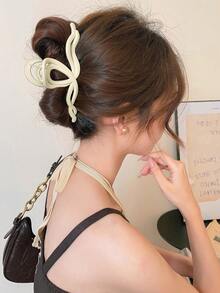 1/3 件套超大 4.72 英寸白色/黑色/棕色波浪塑料发夹，多功能、优雅、简约设计，适合日常、休闲、派对、通勤、海滩、浴室、化妆、发型设计、配饰发饰优雅爪夹、学校用品、学院秋季配饰秋冬蝴蝶结适合度假装女士 - 彩色 - 查看 4