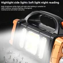 Be Prepared: Solar And USB Rechargeable LED Work Light With 1500mAh Nickel Battery, Tactical COB Technology, 4 Modes And Emergency Camping Power!