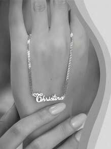 1pc Gold Rose Gold Custom Personalized 18K Gold Name Necklace, Custom Name Necklace, Personalized Jewelry For Her Personalized Gift, Custom Gift Mother's Day Gift For Family Birthday Gift Christmas Gift Valentine's Day Gift Gold,Rose Gold Stylish,Fall Fashion,Vintage,Unisex,Simple,Casual,Hipster,Goth,Punk Custom,Personalized,Unique Ideal Gifts For Her Her,Boyfriend,Girlfriend,Dad,Mom,Family,Friends,Pets,Son,Daughter,Grandparents For Anniversaries,For Valentine's Day,For Mother's Day,For Birthdays,For Graduation,For Father's Day,For Weddings,For Daily Wear,For Party,For Prom,Black,Silver,Gold,Stylish,Colorful,Vintage,Simple,Unisex,Casual,Cuties,Custom,Personalized,Unique,Ideal Gifts For Him,Ideal Gifts For Her,Her,Boyfriend,Girlfriend,Dad,Mom,Family,Friends,For Anniversaries,For Birthdays,For Graduation,For Prom,For Party,Chic Autumn,Delicate Romance - Multicolor - View 28