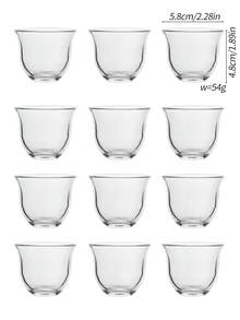 Bộ 6/8/12 chiếc cốc thủy tinh tròn đựng trà - Có thể tái sử dụng, không chì, có thể tái sử dụng, họa tiết sọc, đa năng, có thể giặt bằng máy - Bộ đồ uống thanh lịch thích hợp sử dụng tại nhà - Nhiều màu - Xem 19