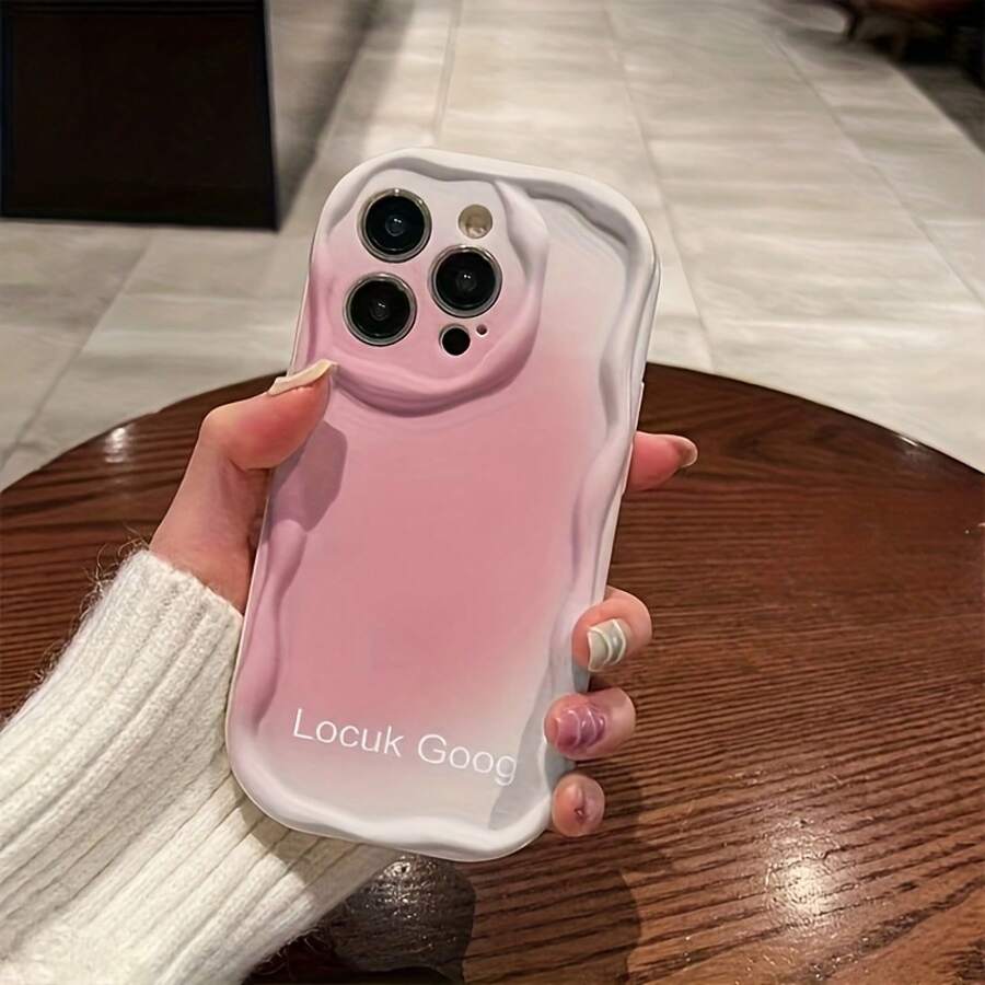 Funda para teléfono 1PC Funda para teléfono StylishGradient 16 Pro, Letras minimalistas 15 Pro, Wave 14 13, protectora, compatible con 12/11. - Colores mixtos 1 - Ver 1