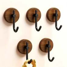 2/3 قطع خطاف معاطف من خشب الجوز مثبت على الحائط بالصمغ، بدون حفر، بتصميم أنيق، سهل التركيب، مناسب لتعليق الملابس والمفاتيح والمناشف، مثالي لاكسسوارات المطبخ والحمام وديكور الباب والحائط والديكور الروماني والديكور المنزلي - متعدد الألوان - مشاهدة 1