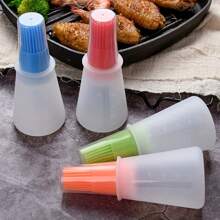 1pc Portable Silicone Oil Bottle With Brush, Grill Oil Brush, Kitchen Oil Bottle, Outdoor Baking And Barbecue Brush, Silicone Oil Brush With Dust Cover, Coating Tool For Outdoor Barbecue Picnic, Suitable For Home Kitchen, Convenient Oil Bottle With Brush, Heat Resistant, Essential Kitchen Accessory, Oil Bottle, Summer - Multicolor - View 11