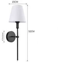 Modern Golden Or Black Hardwired Wall Sconces Set Of 2 Slim With White Fabric Shade,Wall Lighting For Bathroom Vanity Mirror Living Room Dining Entryway Fireplace Mantel Theater Room Bedside - 2 đèn tường vải Mỹ - Xem 10