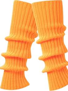 1 par de cubiertas para las piernas hasta la rodilla para mujeres - Tela de punto de poliéster, lavable a mano, unicolor, calentadores de piernas cómodos y cálidos, adecuados para días fríos, acogedores