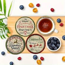 1 Set Of 6 Pieces Merry Christmas Wooden Coasters - Fun And Christmassy Coasters For Coffee, Tea And Drinks - Perfect Home Decor Gift For Parents And Friends, Christmas, Christmas Decor, Christmas Gifts, Home Decor, Holiday Decor, Kitchen Accessories, Kitchen Decoration,Coaster Set,Coasters Drink Coasters,Coaster For Cup At Home,Choice Of 1 Or 31 Sets