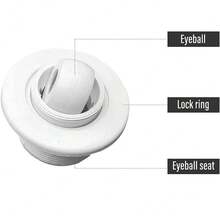 Duze cu jet de piscină de 3/4 inch SP1419D Deschidere cu debit direcțional al apei, admisie și retur pentru piscină, fitinguri pentru jet de spa cu filet MIP de 1-1/2 inch, ieșire aspersor piscină 1,9 cm, aspersor rotativ, aspersor Bullseye cu hidromasaj, accesorii pentru piscină, articole esențiale pentru plajă, accesorii pentru plajă, plutitor pentru piscină - alb - Vizualizare 5