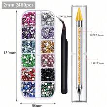 12pcs Resin Diamond Gems, Assorted Sizes, AB Flat Back Round Rhinestones, 3D Colorful Gemstone Jewels For DIY Decoration On Shoes, Clothing, Apparel, Phone Cases