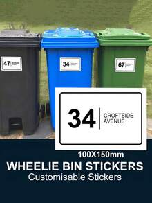 10x15cm Personalized Trash Can Sticker - Decorate Your Trash Can With House Number And Street Name, Horizontal Design For Easy Identification, Waterproof And Durable, Modern Personalized Housewarming, Couple, Parent, Family, Friend Gift - Multicolor - View 5