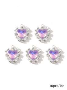 10/20 件随机粉色 Y2K 蝴蝶和月亮形吊坠、耳环、项链 DIY 珠宝