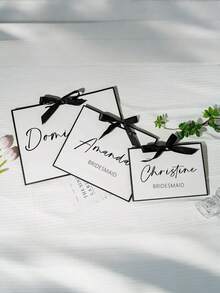1pc - Customized Wedding Gift Bag, Personalized Bridesmaid Gift Box, Bridal Party Favor Bag, Customized Birthday Gift Bag, Wedding Gift Bag, Bridesmaid Gift Bag, Engagement Gift Bag, Party Favor Bag, Ribbon Tie Gift Bag, Graduation Gift Bag, Employee Gift Bag, Valentine's Day Gift Bag, Birthday Gift Bag, Halloween Gift Bag, An Ideal Gift For Bridesmaids. ,Forever Love - Multicolor - View 4