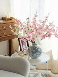 1PC/3PCS/6PCS, Artificial Cherry Blossom Flower Bouquet, Plastic Fake Peach Blossoms,Modern Minimalism Style-For Spring Decorations Home, Vases, Weddings, Parties, Living Room, Bedroom, DIY Walls, New Year's Gifts Valentine's Day Gifts - Multicolor - View 3