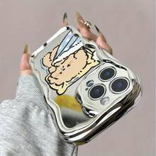 Funda para teléfono 1 pieza de TPU diseñado para teléfono con ondas galvanizadas, evita el desgaste, disipación de calor transpirable y a prueba de polvo, adecuado 11, 12, 13, 14, 15, 16 Plus Pro Promax XSMAX X/XS - Blanco - Ver 2