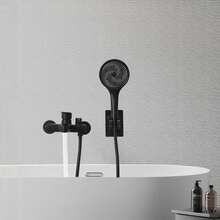YUNRUX Black Bathtub Faucet Shower Set Bathtub Waterfall Faucet Mixer Tap