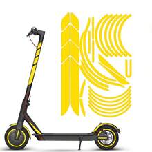 適用於小米M365/1S/PRO/PRO2電動滑板車輪毂和車身保護的反光貼紙套裝，全車裝飾。