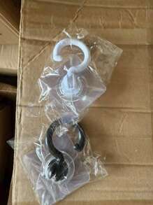 1 pezzo Gancio adesivo girevole da soffitto - Gancio da soffitto girevole a 360° resistente, facile da installare senza forare, gancio adesivo per appendere piante, lanterne, campanelli eolici, decorazione soffitto moderna, con gancio a utilità multipla, adatto per uso interno ed esterno | Design minimalista | Plastica durevole, per appendere (Colore e stile casuali)