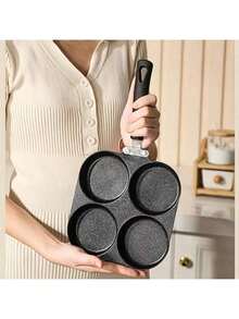 4-Cup Non-Stick Cast Iron Skillet For Fried Eggs, Pancakes And Burgers - Multi-Function Electricity-Free Breakfast Pan Great For Frying, Sautéing And Cooking Pizza Desserts, Perfect For Home And Restaurant Use. - Multicolor - View 13