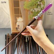 Warner Bros 2 piezas Varita oficial de Warner Bros. Harry Potter, Varita de Hermione, Varita mágica de Ron, Varitas de personajes de la serie de películas de Harry Potter, hechas de resina con núcleo de metal, accesorios de disfraz de Halloween, accesorios de escenario, regalo de Navidad, adecuado para la colección de fans de Harry Potter