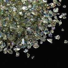 20 Grams 0.7oz AB Colored Crushed Glass For Resin Art DIY,Broken Fire Glass Pieces For Tabletop Fire Pit,Crafts,Home Decorations Vase Fillers