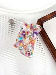 1pc Bohemian Style 2.4 Inch (Approx. 6.1cm) Cute Acrylic Cat Shaped Small Hair Clip, Hair Claw, Bangs Side Clip, Winter Hair Accessory Elegant Claw Clip - Multicolor - View 10