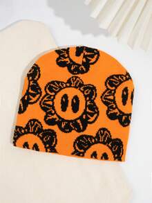 Fashionable Butterfly Pattern Knit Beanie Hat Autumn Accessories - Multicolor - View 2
