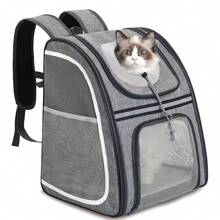 Dog Backpack, Load Capacity Up To 8 Kg, Portable And Foldable Cat Backpack, Breathable And Lightweight, Travel Backpack For Pets, 31.6 X 28.5 X 40 Cm