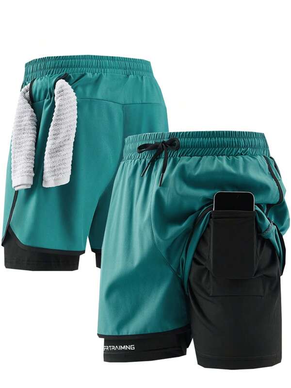 1 Pc Men Casual Sports Outdoor Running Shorts, Inner Shorts, Mesh Breathable Training Fitness Shorts, Lightweight Ice Silk Fabric For Summer Ball Sports