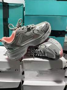 Unisex New Chunky Sneakers With Mesh Upper, Thick Sole, Breathable Casual Chunky Sneakers, Comfortable & Versatile