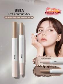 Bbia Last Contour Stick 01 Warm Tone, Non-Smudging, Smooth Application, Waterproof, Nose Shaping, Camera-Ready, Velvet Matte, Mousse Texture, Long-Lasting, No Sharpener Needed, Dual-Ended Design, Natural Makeup, Photogenic Contouring, 1.2g/0.04oz*2 - 01 Warm Detail - View 2