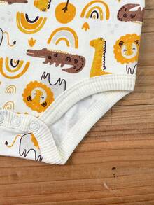 4 PCS Infant Boy Girl 0-12 Months Pure Cotton Casual Short Sleeves Cute Cartoon Baby Bodysuits Four Seasons - Multicolor - View 6