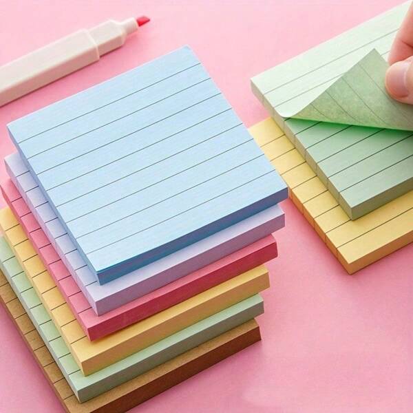 600 Thread Self-Adhesive Sticky Notes, Mixed Colors, Horizontal Design, Suitable For Office, School, And Home Organization, Essential For Learning, Multi-Color Design For Easy Classification, Suitable For School And Office Use, Quickly Help Organize And Summarize Records, Essential For Returning To School
