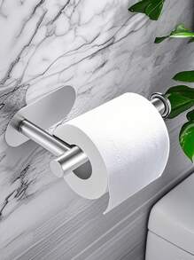1 pieza Soporte de papel higiénico montado en la pared de acero inoxidable con instalación sin taladro