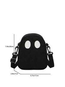 1 pièce Sac en plastique transparent en forme de fantôme pour Halloween, sac à bandoulière croisé mignon et amusant pour femmes, convenant pour les fêtes et les vacances, sac transparent imperméable et anti-sable, cadeau d'Halloween