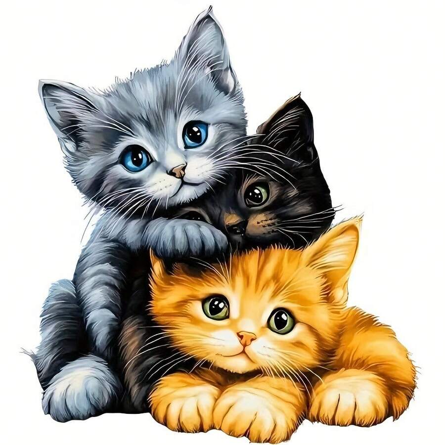 可爱猫咪乙烯基贴纸 - 卡通猫咪贴纸，适用于 T 恤、毛衣、包包、枕头 - DIY 生日礼物，男女通用，持久粘性装饰贴纸，非常适合手工艺者