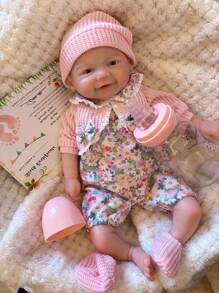 13 英寸 Pascale 或 Vivienne 硅胶重生女孩娃娃手工婴儿新生儿娃娃儿童生日礼物 - Silicone Girl - 查看 7