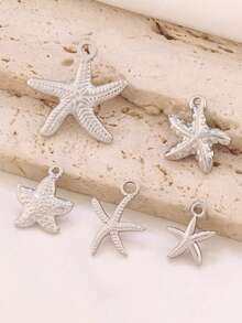 3pcs Stainless Steel Starfish Pendant Findings 18K Gold Plated Ocean Starfish Charms For DIY Jewelry Making Supplies Accessories - Pendants - View 2
