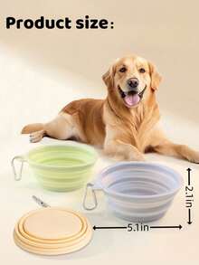 2个可折叠狗碗，宠物可折叠碗，可折叠狗碗，可折叠硅胶狗碗，狗旅行碗，硅胶可折叠狗碗，狗碗 - 彩色 - 查看 3