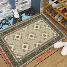 1 pieza Alfombra de silicona antideslizante con estampado floral del sudeste asiático, alfombra, tapete, impresión 3D rectangular, adecuado para sala de estar, dormitorio, pasillo, baño, lavandería - Alfombra de poliéster para decoración del hogar interior y exterior