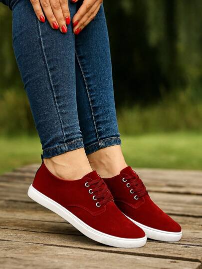 Tenis urbano lona mujer hombre unisex liso vino  marino blanco Casual Confort Básico Tela  ANUDADO  para uso sport  Oficina o Casa  en Primavera verano 22mx- 27mx