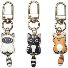 2pcs Cat Couple Keychain Pendant, Anti-Scratch Durable Cartoon Mini Bag Charm, 3cm Commuting Bag Zipper Puller Luggage Tag, National Style Accessory Keychain - Multicolor - View 10
